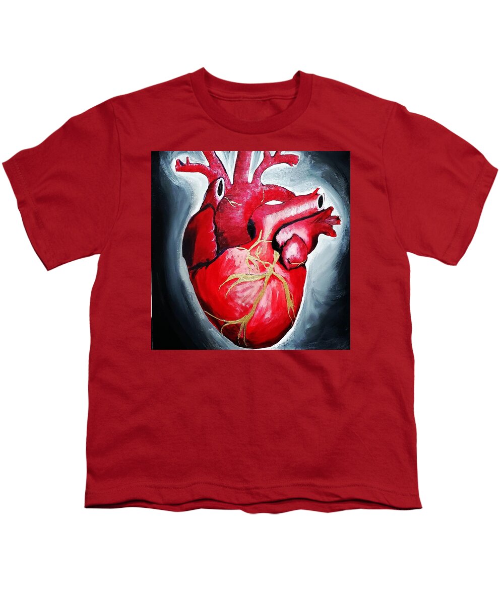  Youth T-Shirt featuring the painting Mended Heart by Amy Kuenzie