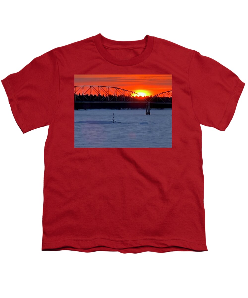 Nenana Youth T-Shirt featuring the photograph Nenana Sunset by Barbara Von Pagel
