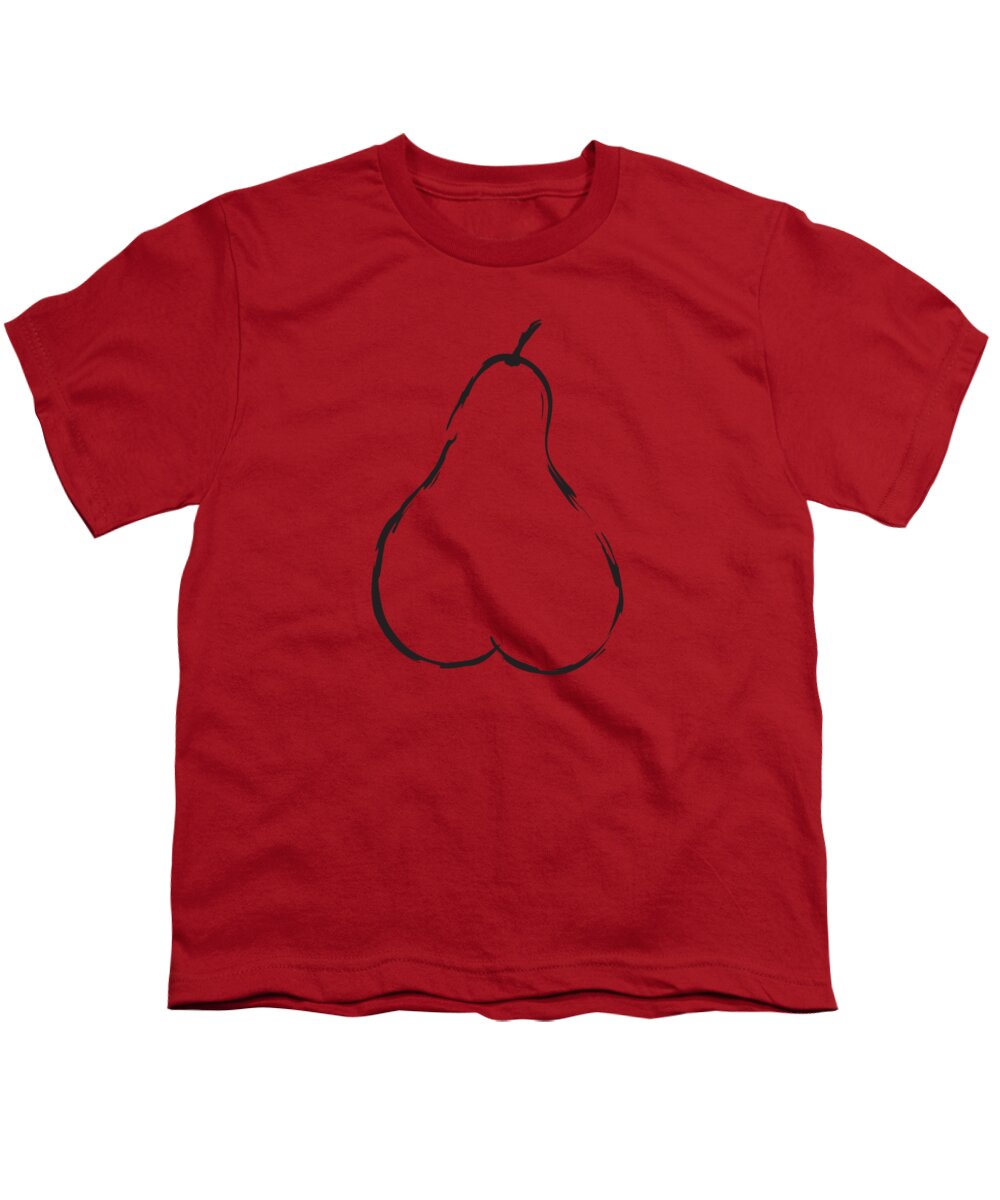 Minimalist Youth T-Shirt featuring the digital art Pear, Vegetarian Sublimation Art by Cu Biz