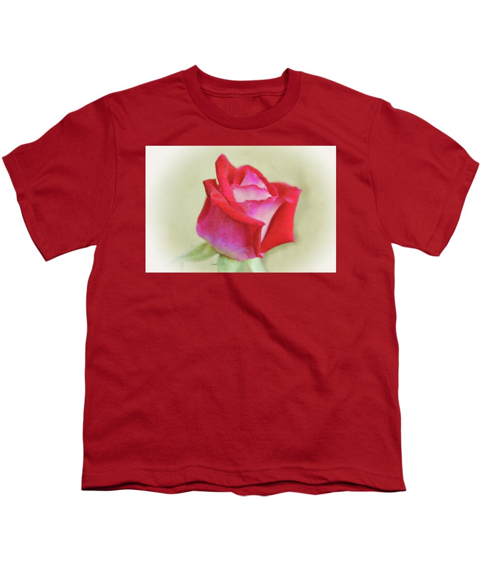 Rose Youth T-Shirt featuring the digital art Red and Pink Rose Dream by Gaby Ethington