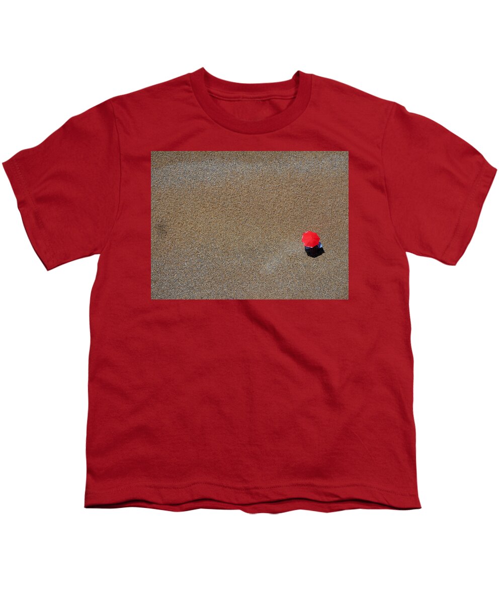 Richard Reeve Youth T-Shirt featuring the photograph Red Parasol by Richard Reeve