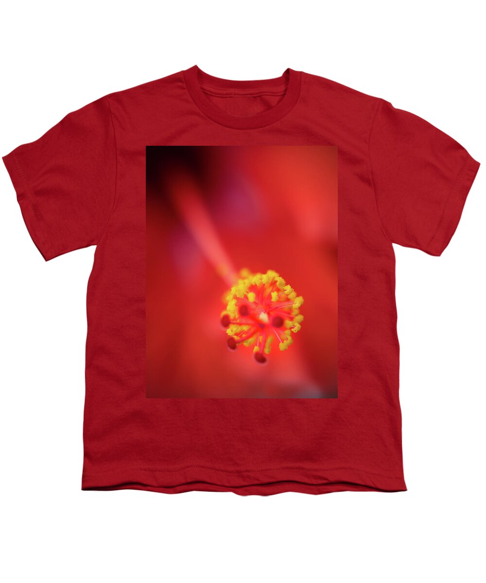 Red Youth T-Shirt featuring the photograph Stamen by M Kathleen Warren