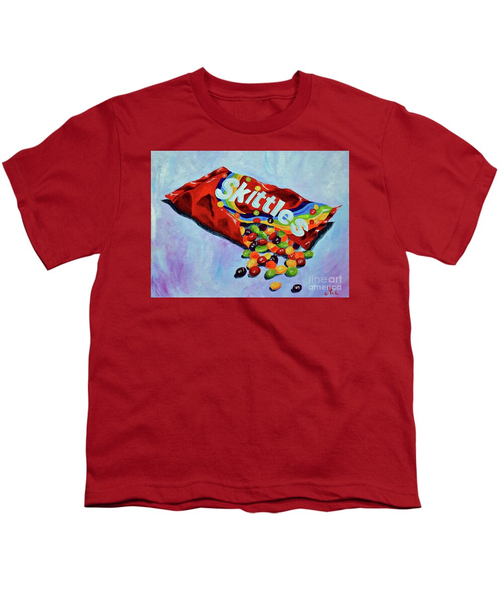 Candy Art Rainbow Youth T-Shirt featuring the painting Taste the Rainbow by Herschel Fall