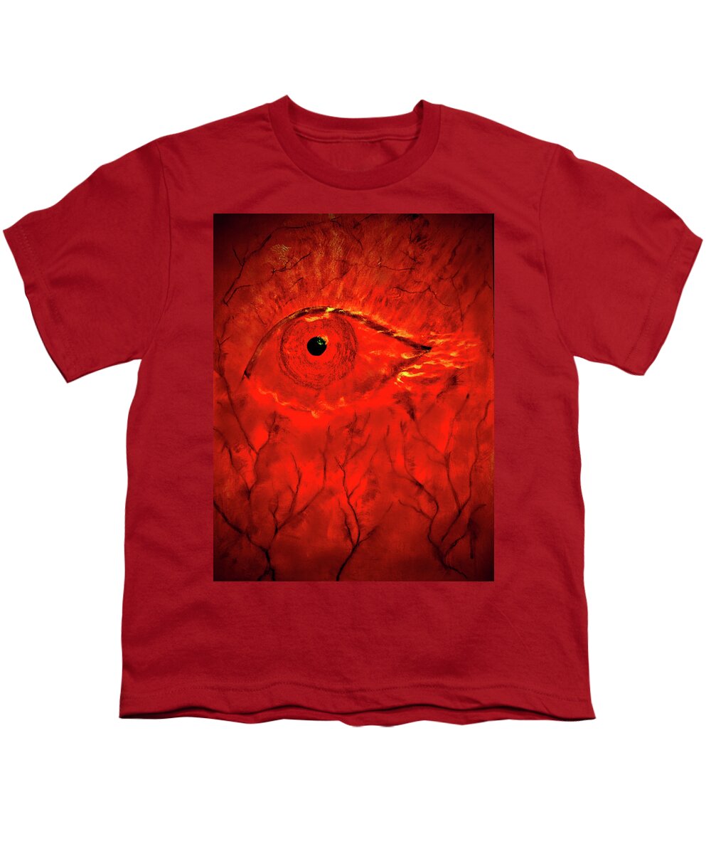 Eye Youth T-Shirt featuring the painting The Eye Of War by Anna Adams