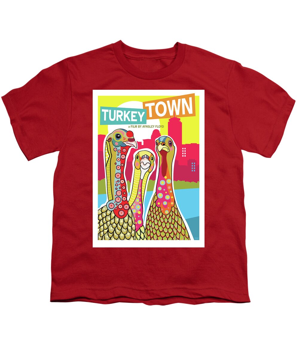 Youth T-Shirt featuring the digital art Turkey Town by Caroline Barnes