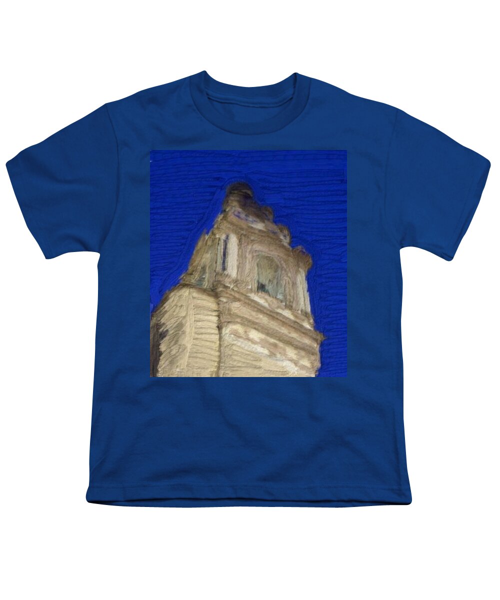 Ecija Youth T-Shirt featuring the painting Church Steeple in Ecija #2 by Bruce Nutting