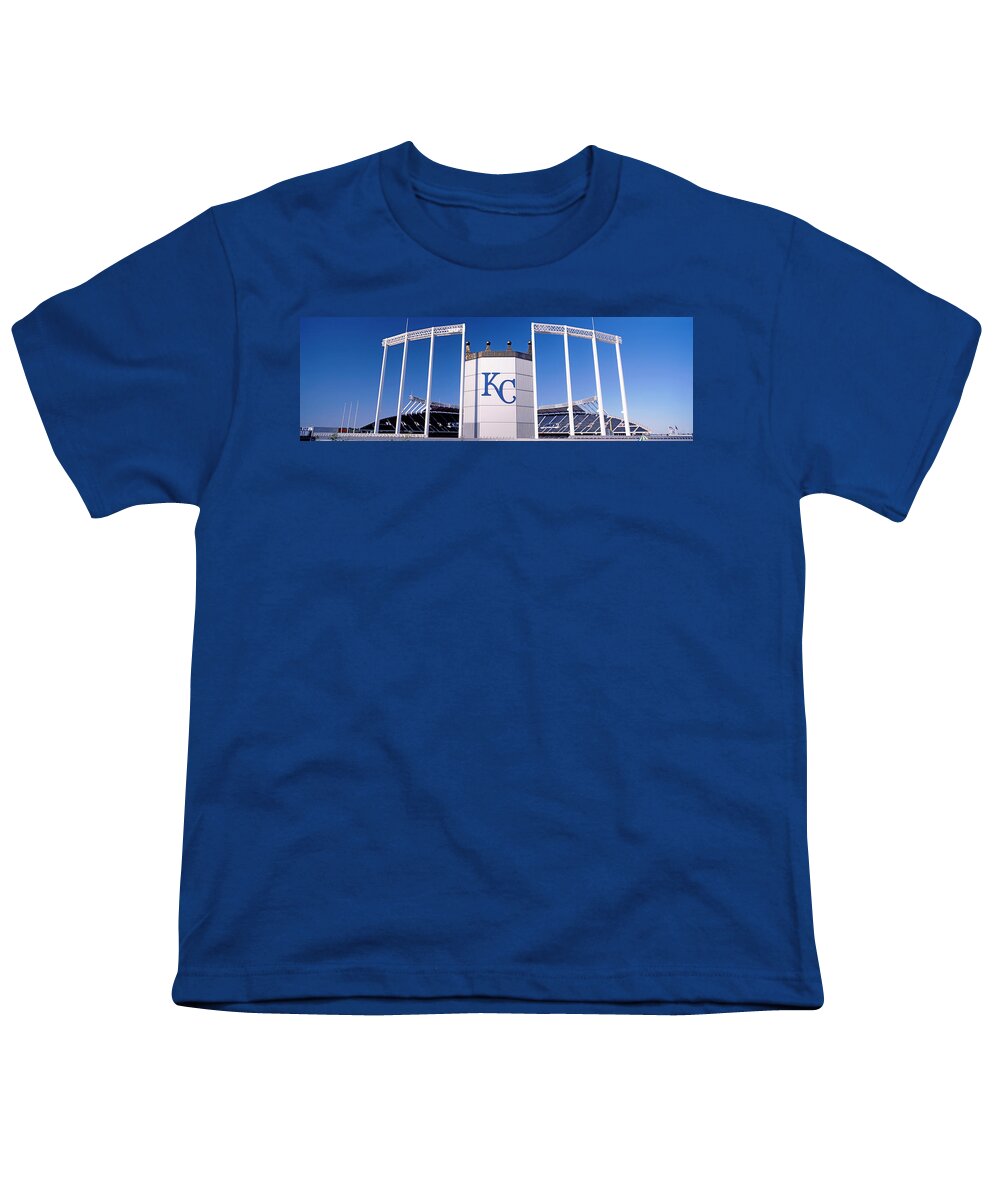 Photography Youth T-Shirt featuring the photograph Baseball Stadium, Kauffman Stadium by Panoramic Images