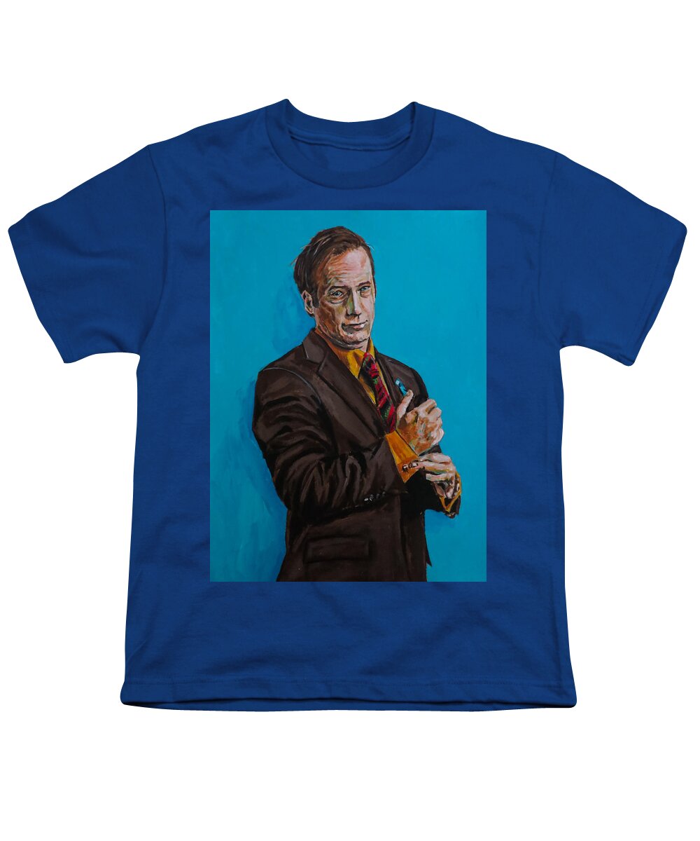 Portrait Youth T-Shirt featuring the painting Better Call Saul by Joel Tesch