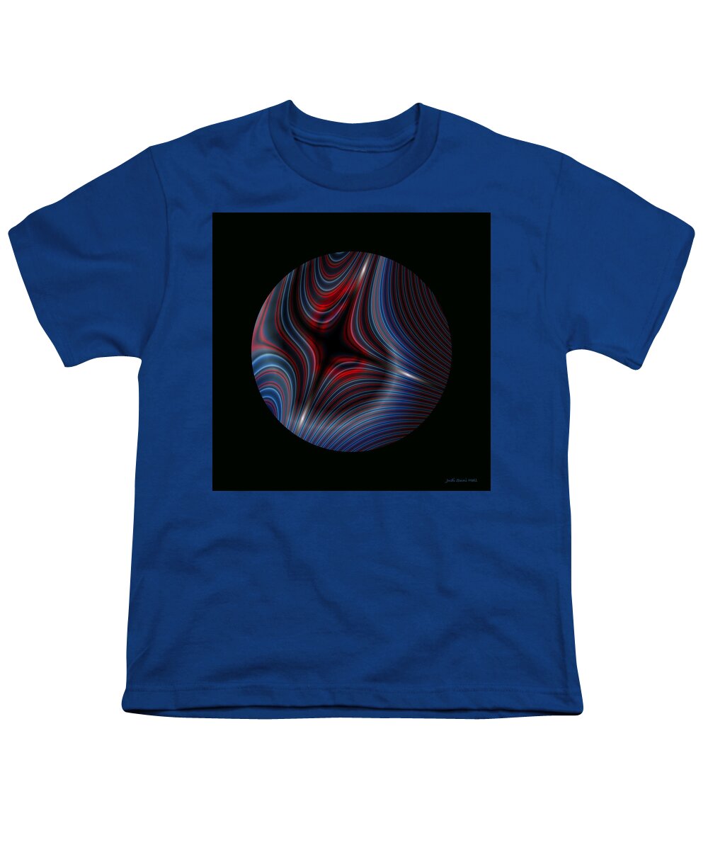 Abstract Youth T-Shirt featuring the digital art Circle on Black 3 by Judi Suni Hall