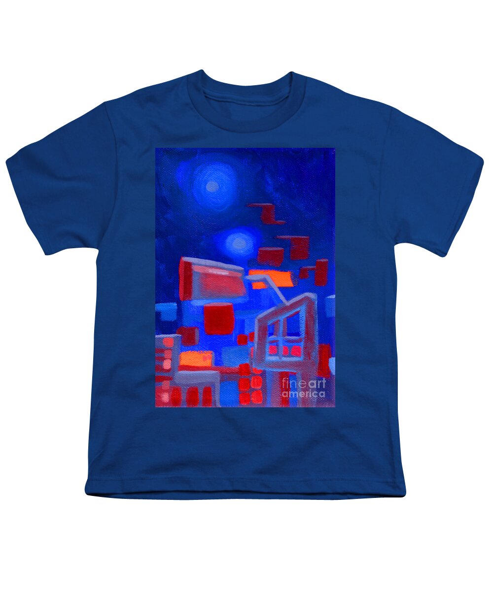 Acrylic Youth T-Shirt featuring the painting City Lights by Joey Gonzalez