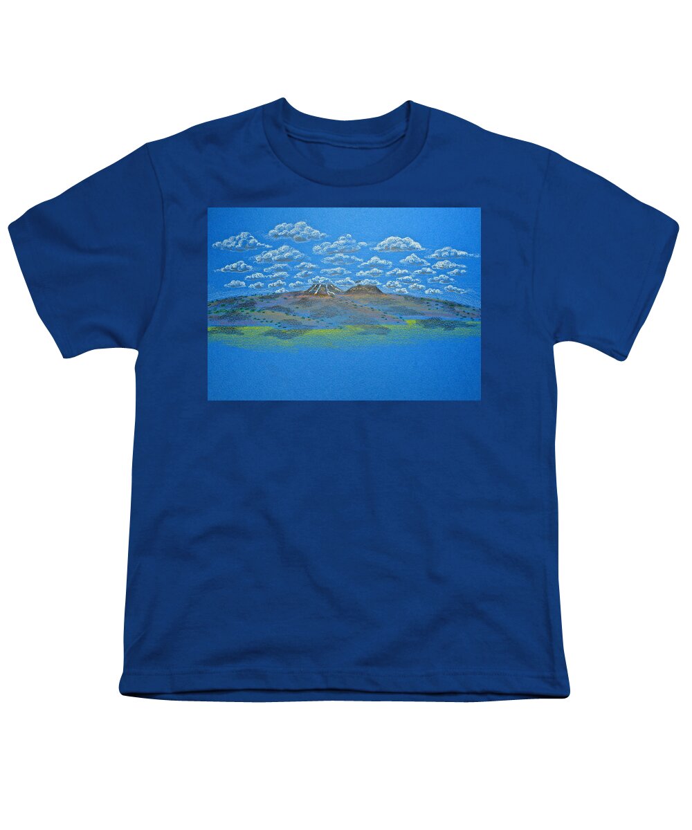 Drawing Youth T-Shirt featuring the drawing Clouds Over Lassen by Michele Myers