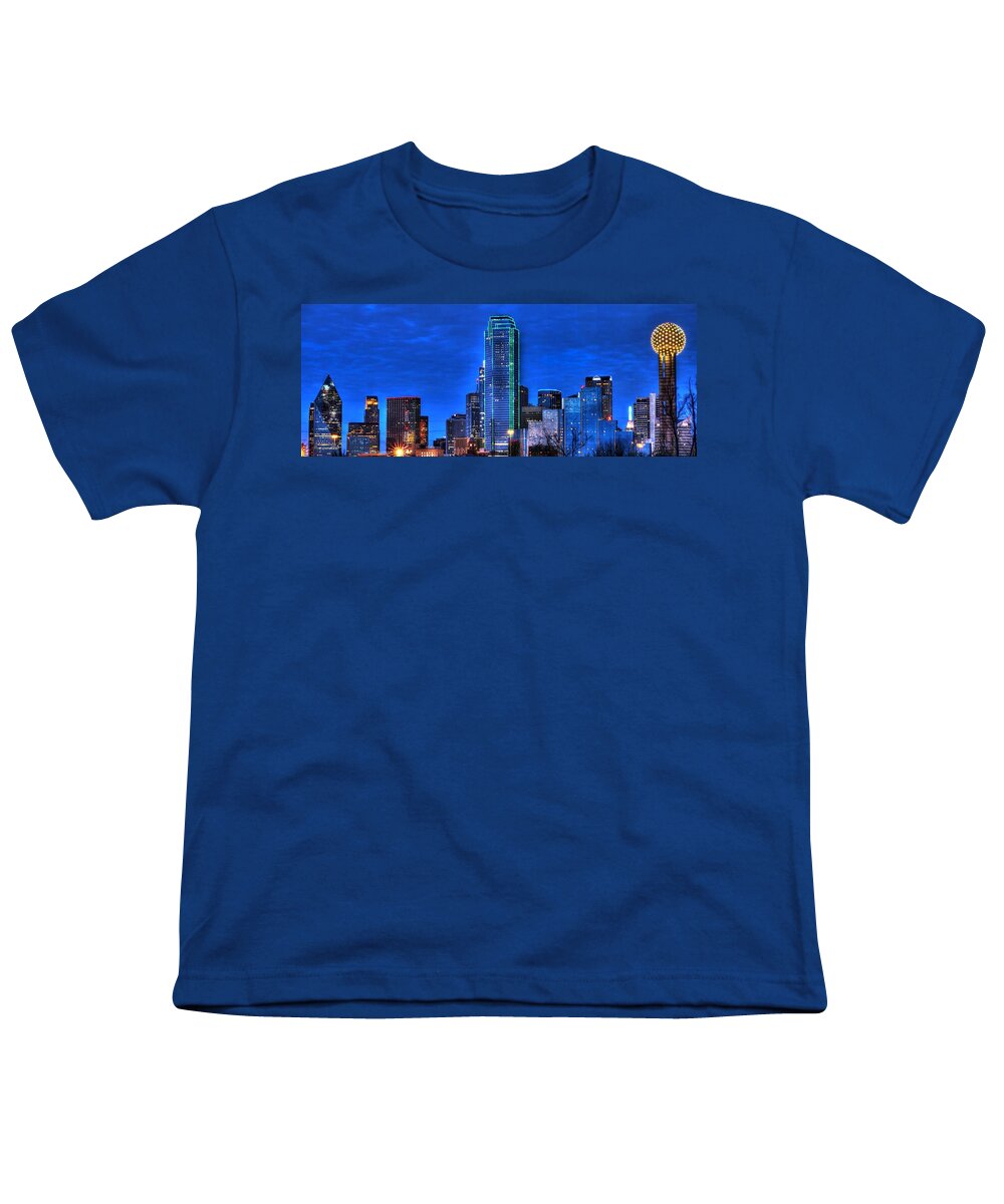 Dallas Youth T-Shirt featuring the photograph Dallas Skyline HD by Jonathan Davison