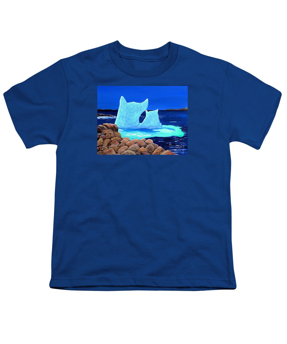 Barbara Griffin Youth T-Shirt featuring the painting Goodbye Greenland by Barbara A Griffin