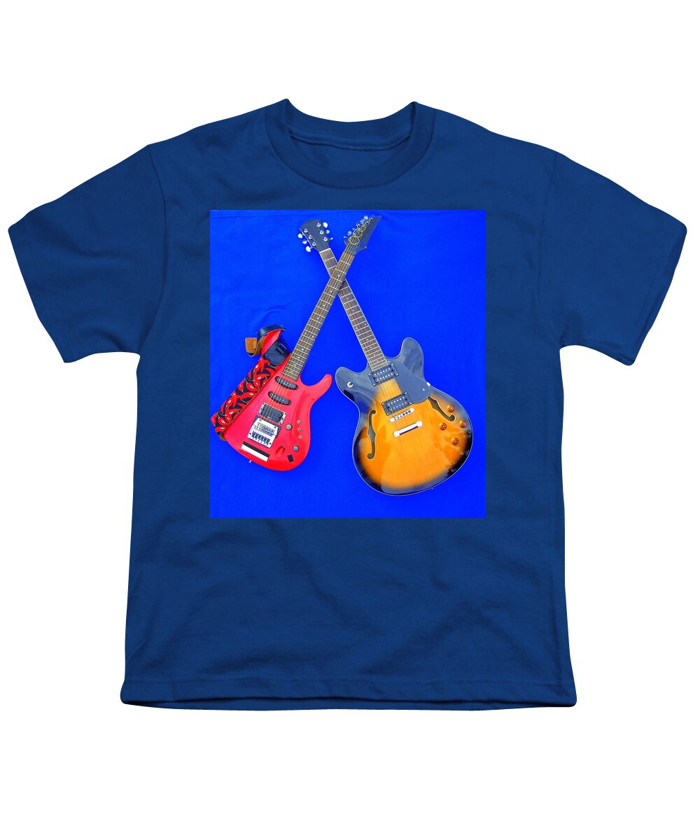Electric Youth T-Shirt featuring the photograph Double Heaven - Guitars at Rest by Steve Kearns