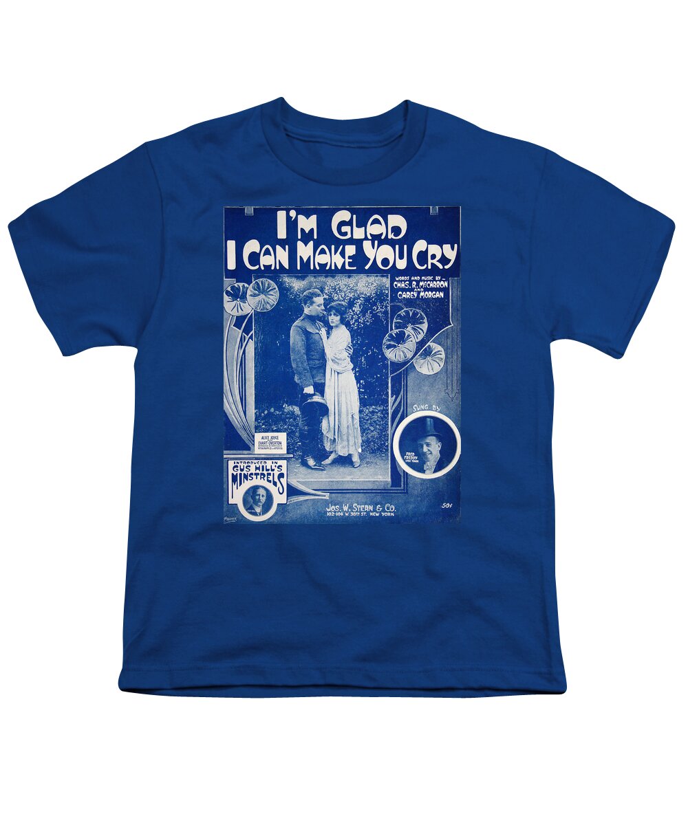 Sheet Music Youth T-Shirt featuring the digital art I'm Glad I Can Make You Cry by Ric Bascobert