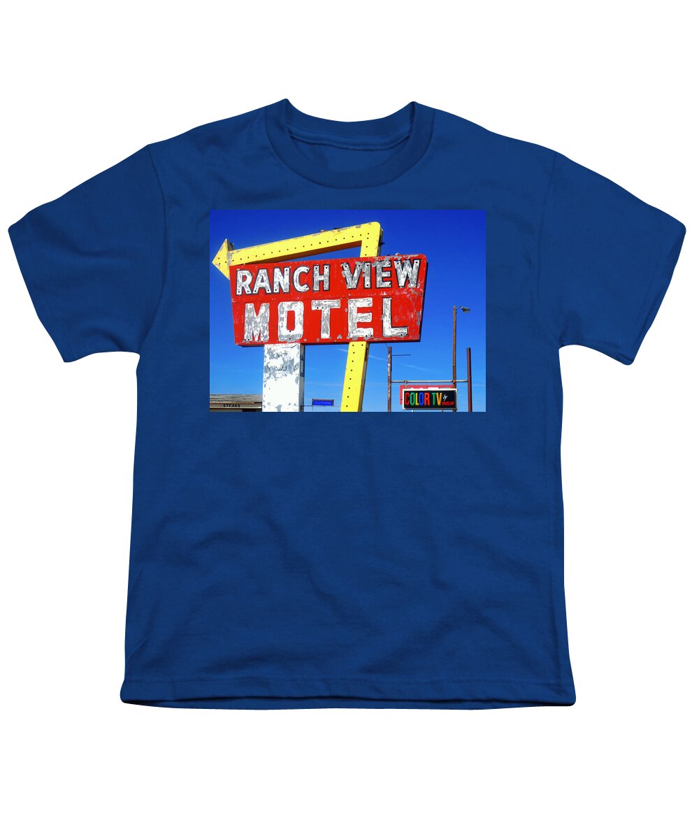 Ranch View Motel Youth T-Shirt featuring the photograph Ranch View Motel by Gia Marie Houck