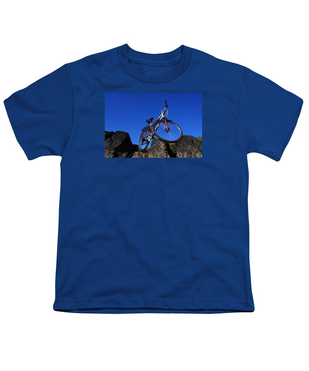 Bicycle Youth T-Shirt featuring the photograph Red Bicycle by Aidan Moran