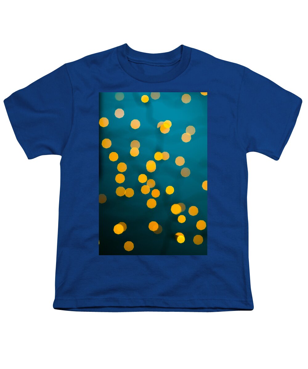 Green Youth T-Shirt featuring the photograph Green Background With Gold Dots by U Schade
