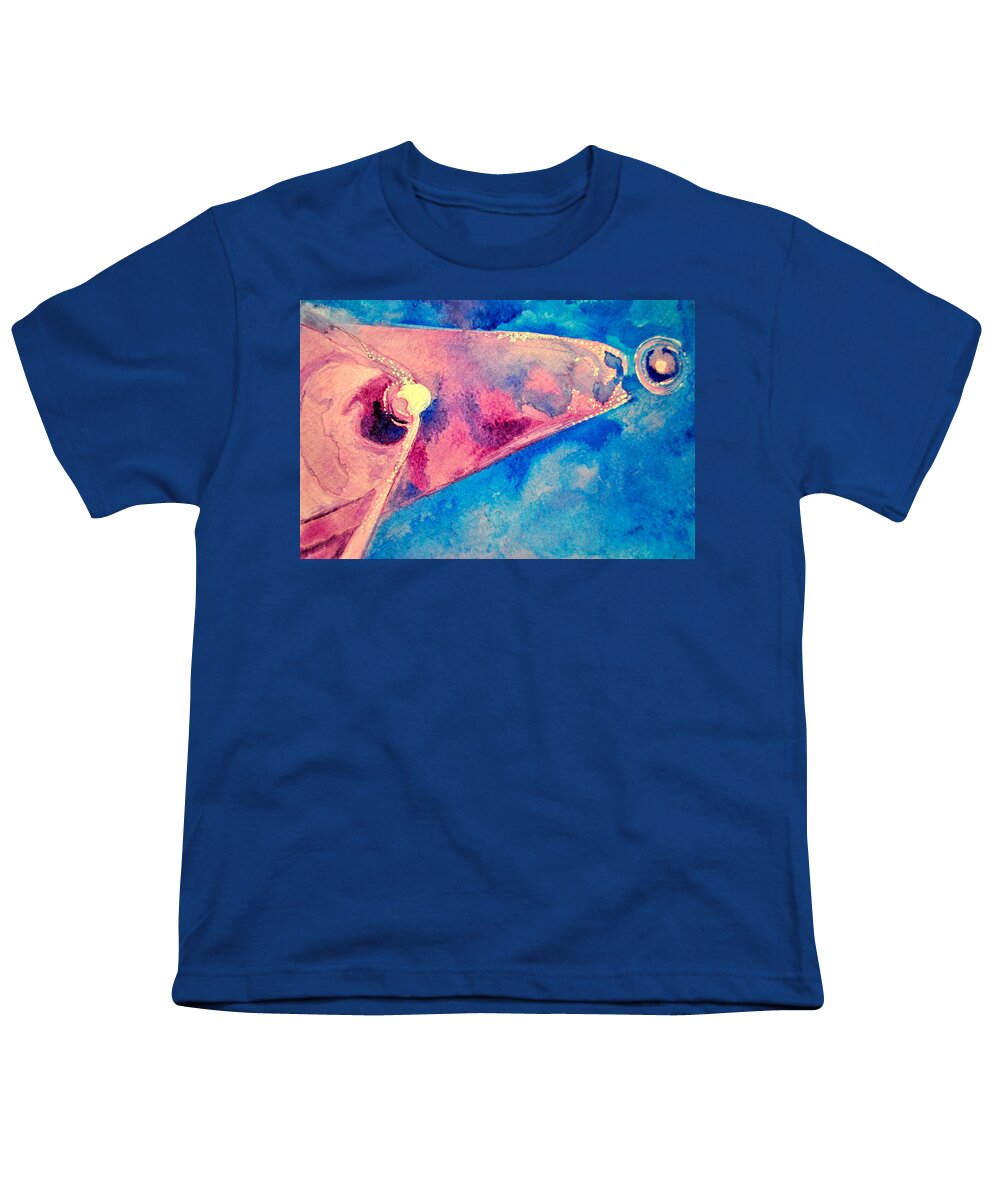 Umphrey's Mcgee Youth T-Shirt featuring the painting Pink on Blue by Patricia Arroyo