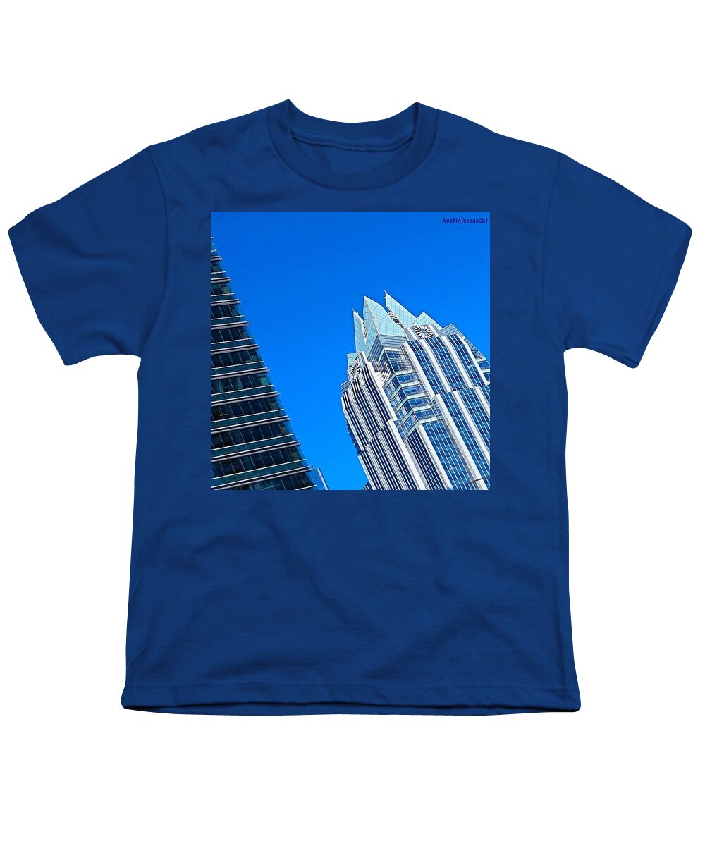 Skyscrapers Youth T-Shirt featuring the photograph Such A Perfect #bluesky Day In #1 by Austin Tuxedo Cat
