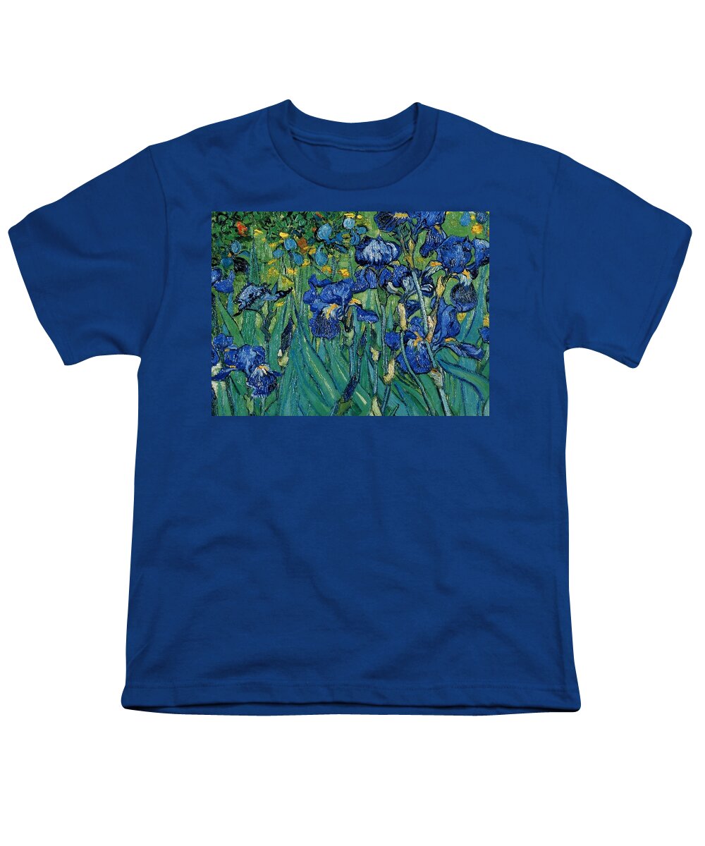 Vincent Van Gogh Iris Detail Youth T-Shirt featuring the painting Vincent Van Gogh Iris detail #2 by MotionAge Designs