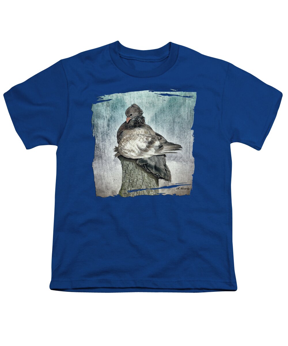 Indian Fantail Pigeon Youth T-Shirt featuring the photograph Maragold Fantailed Pigeon by Shari Nees