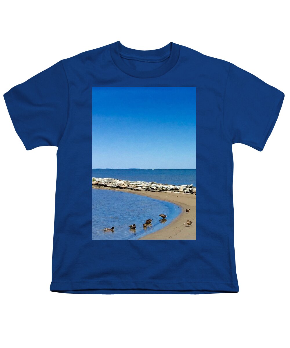 Best Youth T-Shirt featuring the photograph Best Ducks on North Beach, Chesapeake Bay, Maryland by Kenlynn Schroeder