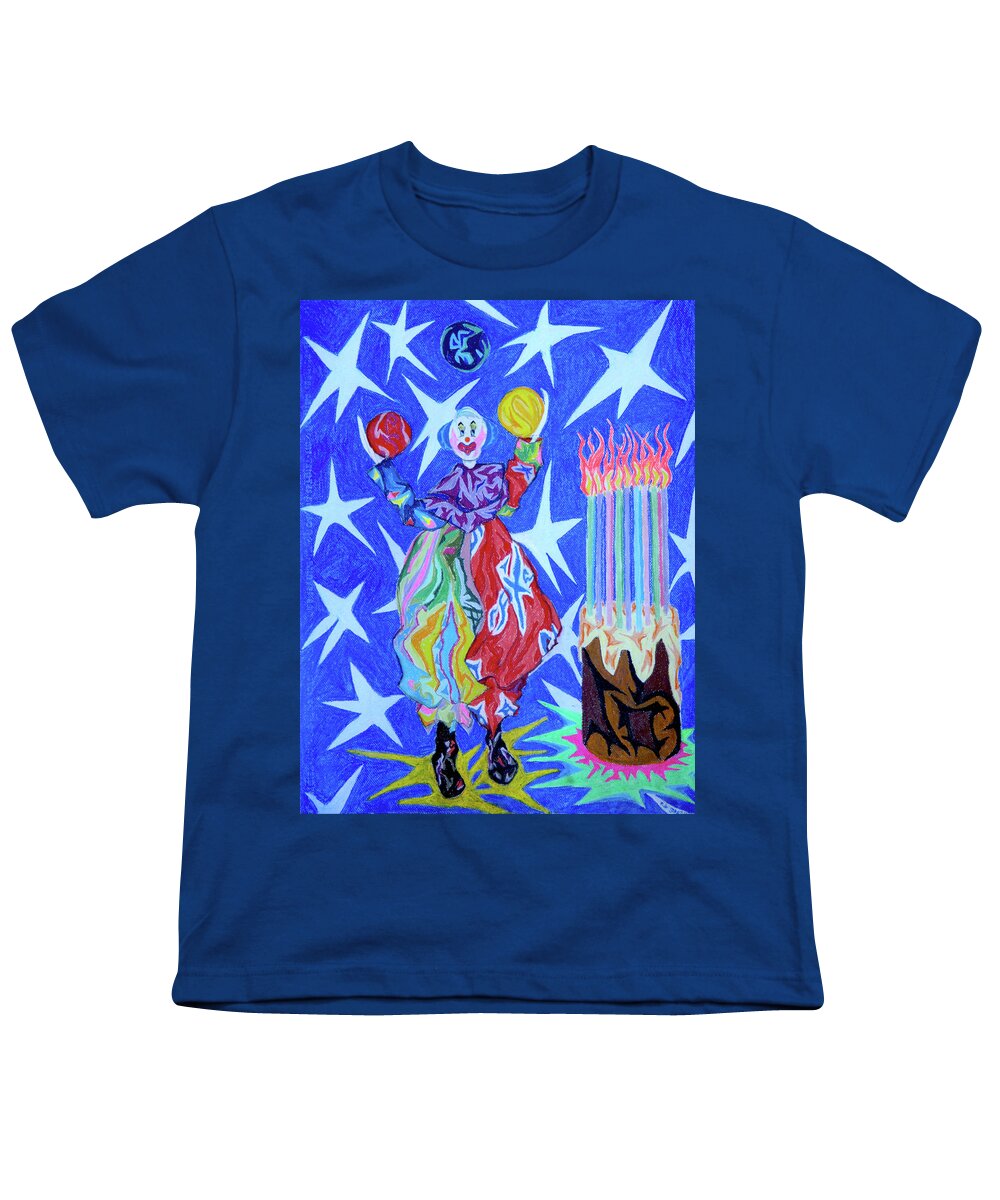 Birthday Youth T-Shirt featuring the painting Birthday Clown by Robert SORENSEN