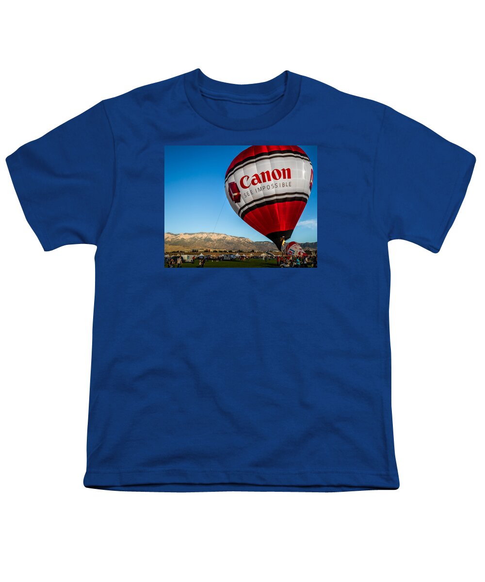 Albuquerque Youth T-Shirt featuring the photograph Canon - See Impossible - Hot Air Balloon #1 by Ron Pate