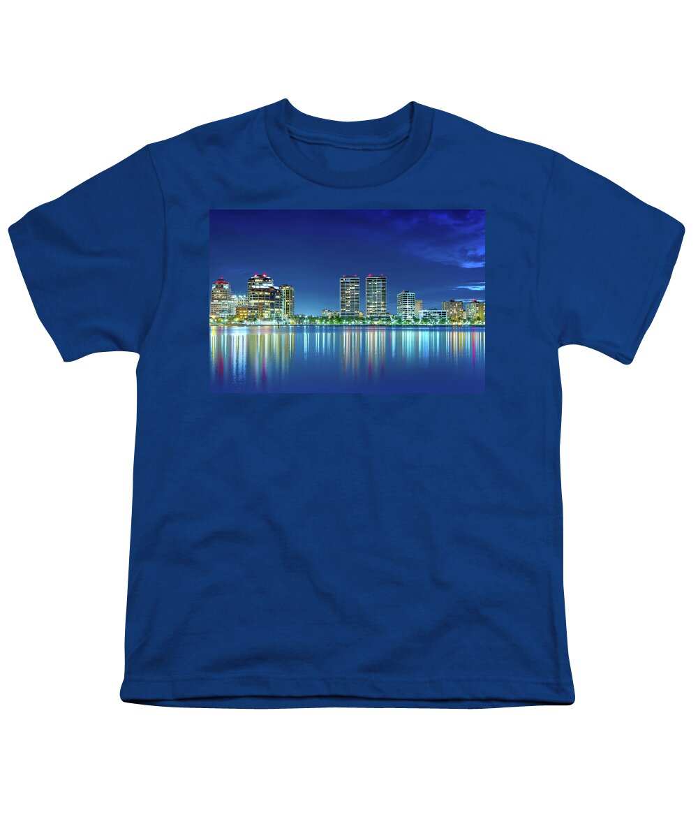 West Palm Skyline Youth T-Shirt featuring the photograph Downtown West Palm Beach by Mark Andrew Thomas