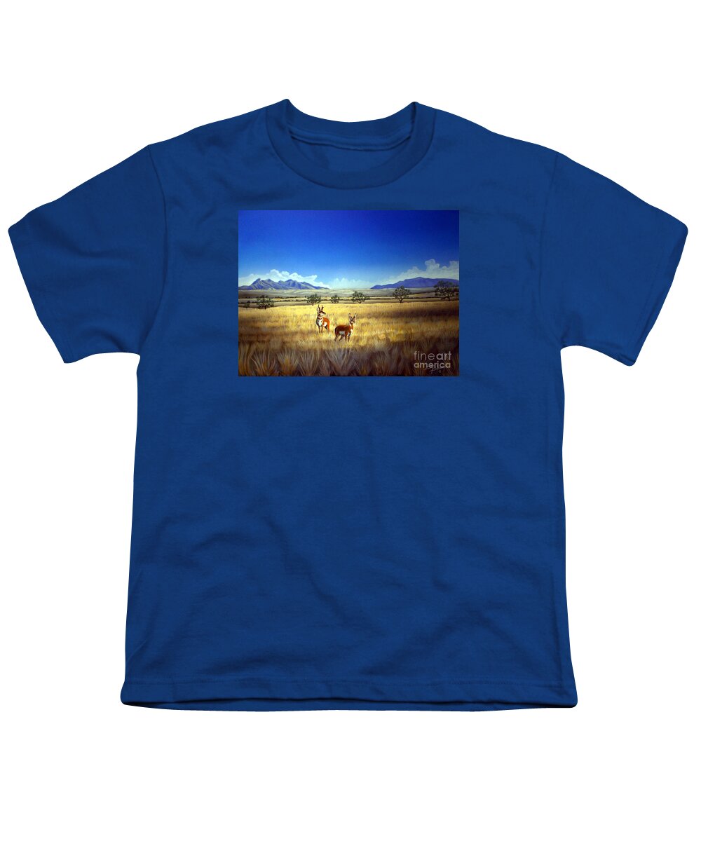 Empire Ranch Paintings Youth T-Shirt featuring the painting Empire Ranch at Las Cienegas by Jerry Bokowski