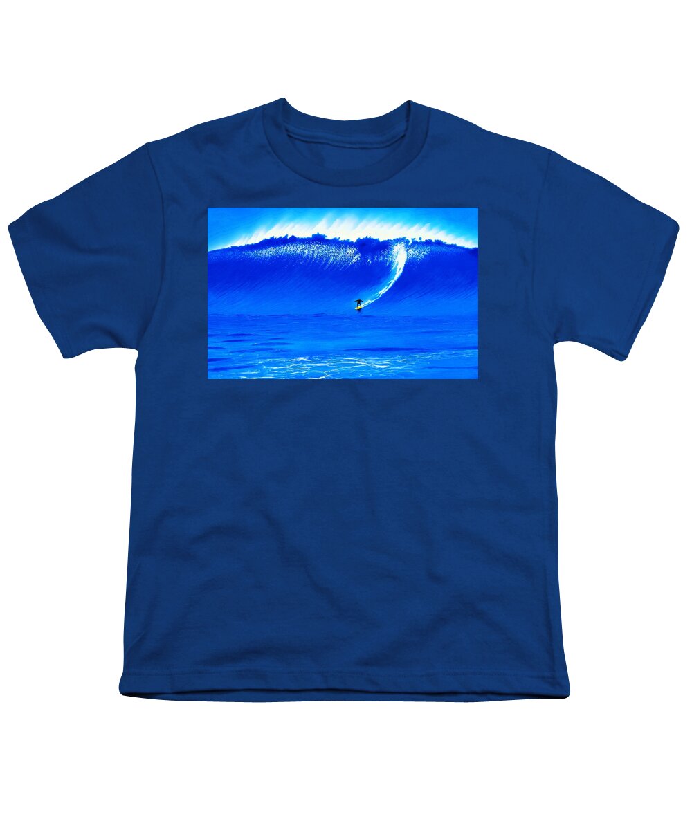 Surfing Youth T-Shirt featuring the painting Oregon 2010 by John Kaelin
