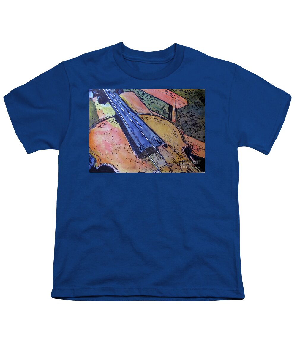 Violin Youth T-Shirt featuring the painting Fiddle by Sandy McIntire