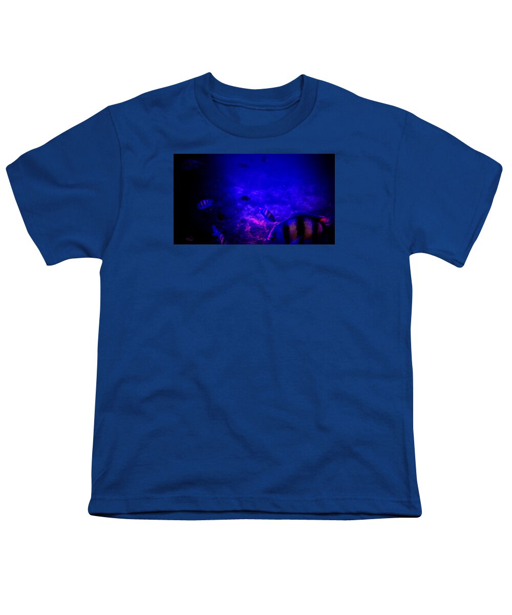 Fish Youth T-Shirt featuring the photograph Fish Tank Dark by Michael Blaine
