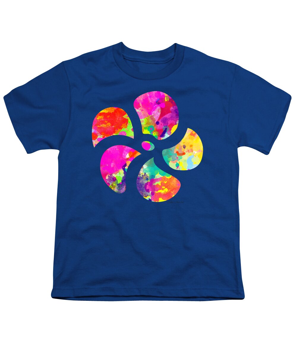 Flower Youth T-Shirt featuring the digital art Flower Power 1 - TEE SHIRT DESIGN by Debbie Portwood