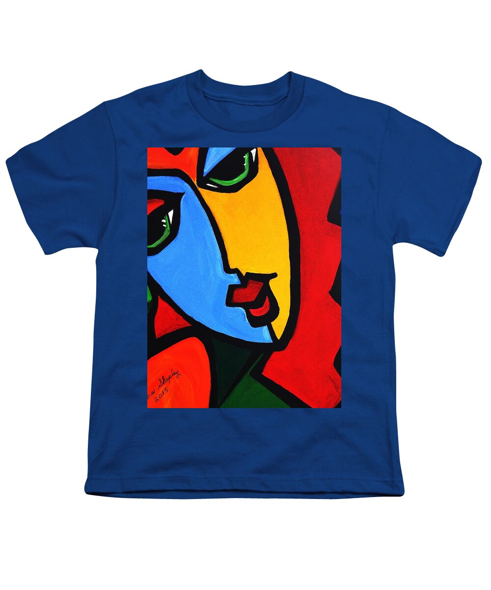 Abstract Youth T-Shirt featuring the painting New Abstract  Miss Tulip by Nora Shepley