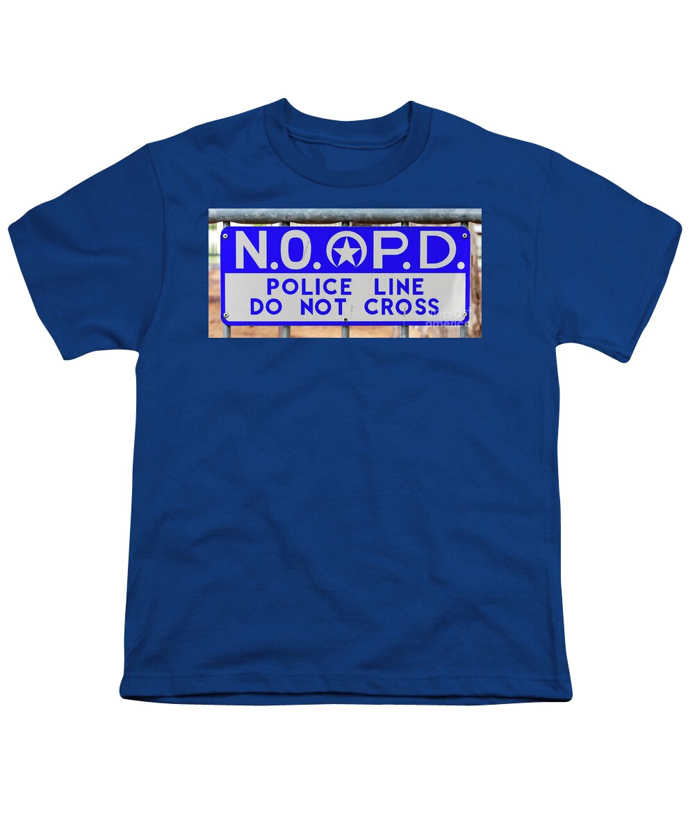 Nola Youth T-Shirt featuring the photograph NOPD Police Line by Kathleen K Parker