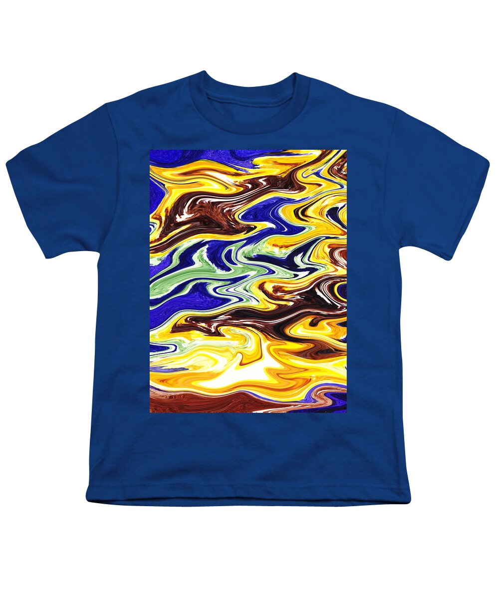 Reflection Youth T-Shirt featuring the painting Reflections Abstract I by Irina Sztukowski