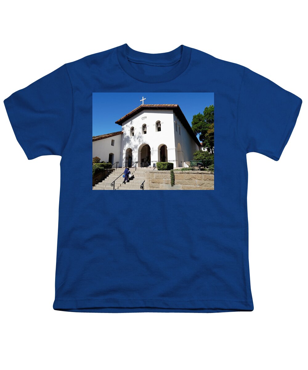 Darin Volpe Architecture Youth T-Shirt featuring the photograph Stairway to Heaven - Mission San Luis Obispo de Tolosa by Darin Volpe