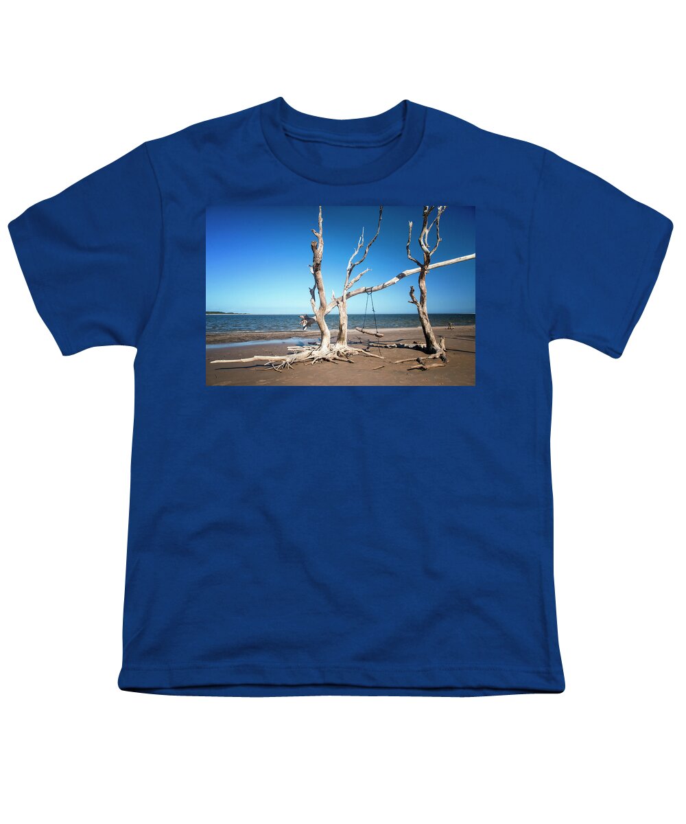 Crystal Yingling Youth T-Shirt featuring the photograph Swingin' at low Tide by Ghostwinds Photography