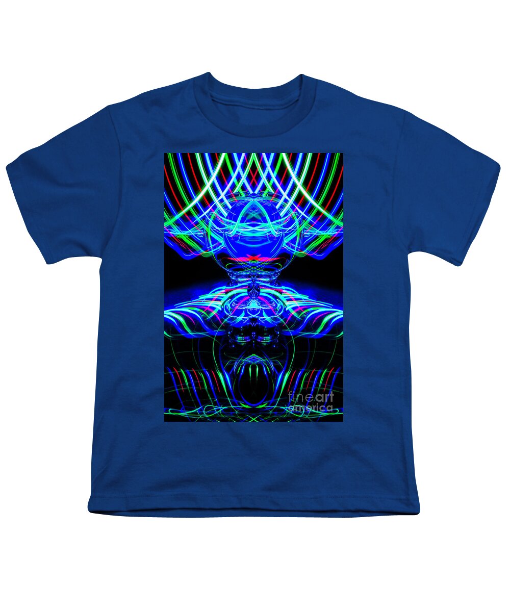 Light Painting Youth T-Shirt featuring the photograph The Light Painter 61 by Steve Purnell