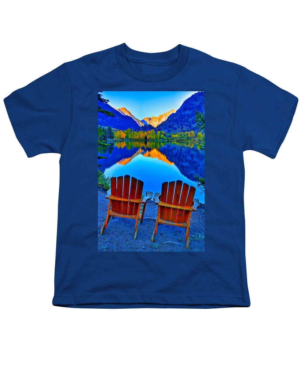 Couple Youth T-Shirt featuring the photograph Two Chairs in Paradise by Scott Mahon