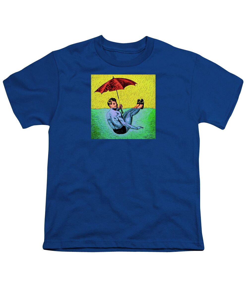  Youth T-Shirt featuring the painting Umbrella Man 3 by Steve Fields