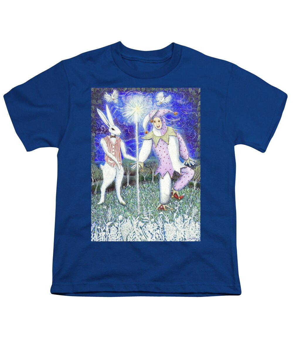 Lise Winne Youth T-Shirt featuring the painting Wand with Magician and Jester by Lise Winne