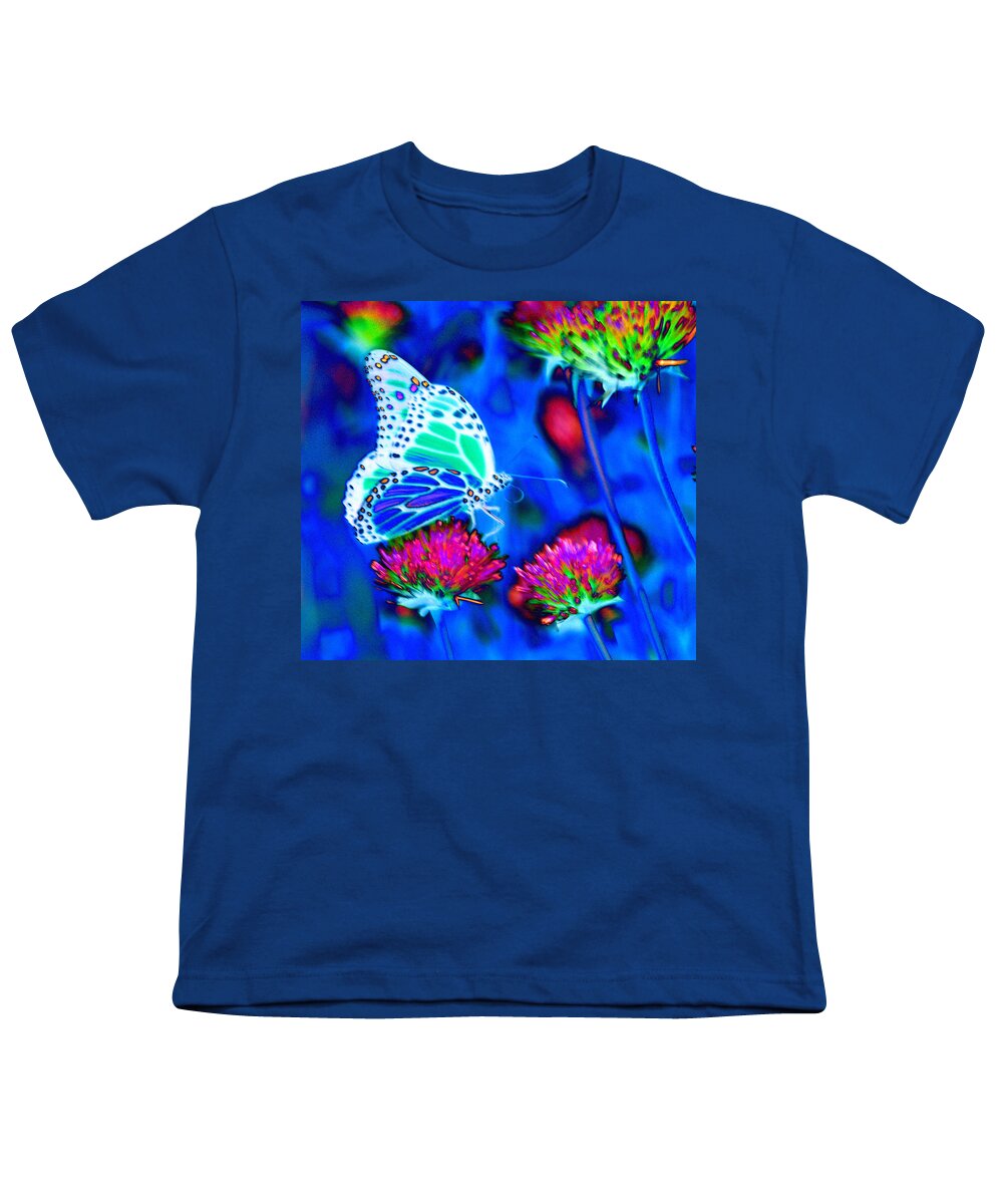 Butterfly Blue. Antennae Youth T-Shirt featuring the photograph Butterfly Blue by Tom Kelly