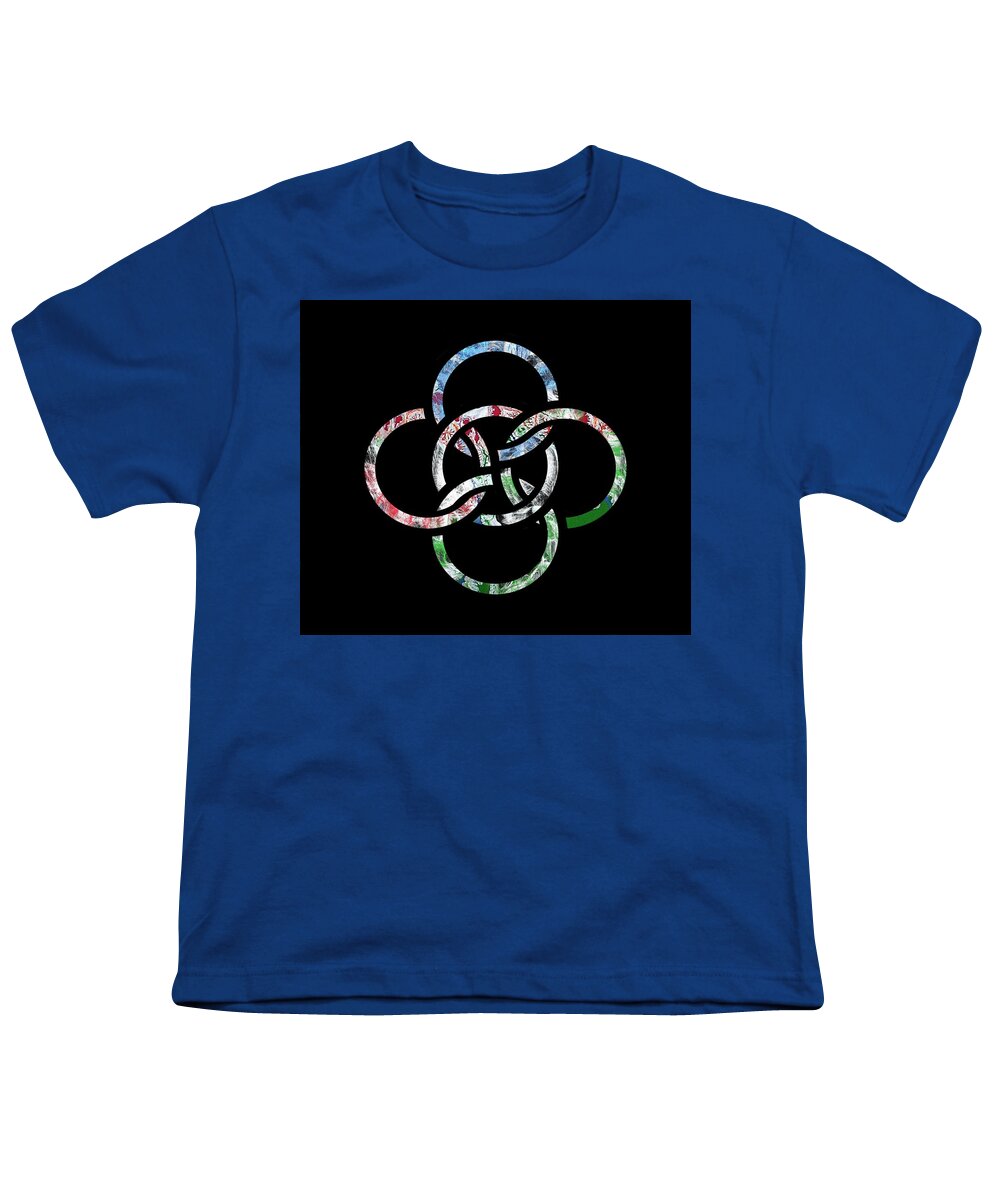 Celtic Five Fold Symbol Youth T-Shirt featuring the drawing Celtic Five Fold Symbol 3 by Joan Stratton