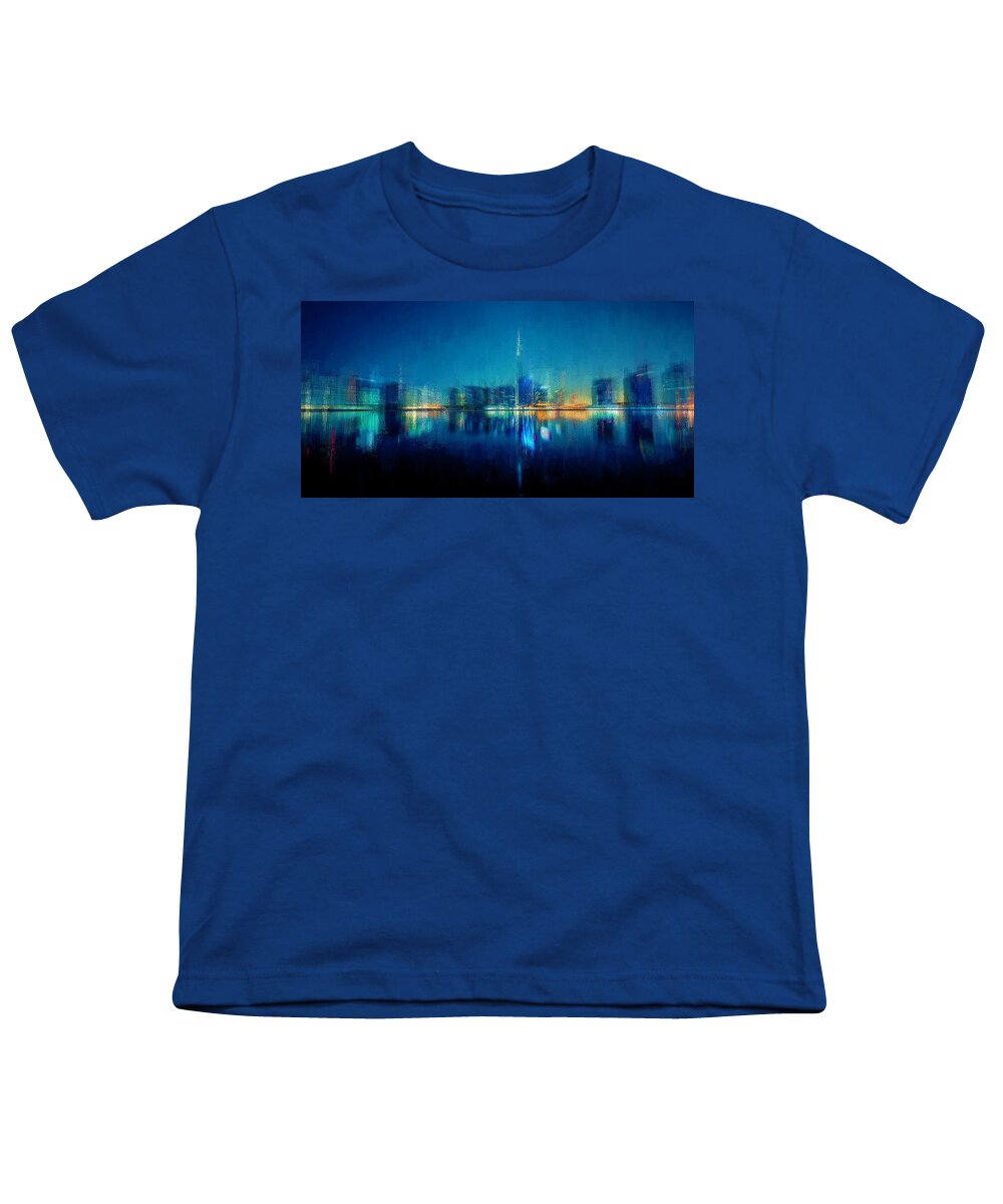 City Youth T-Shirt featuring the digital art Night of the City by David Manlove