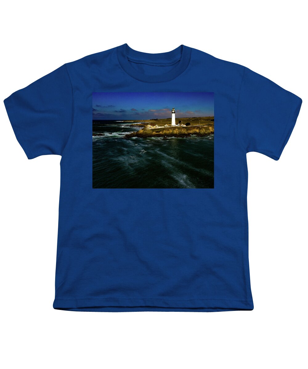 Steve Bunch Youth T-Shirt featuring the photograph Pigeon Point Lighthouse Northern California by Steve Bunch