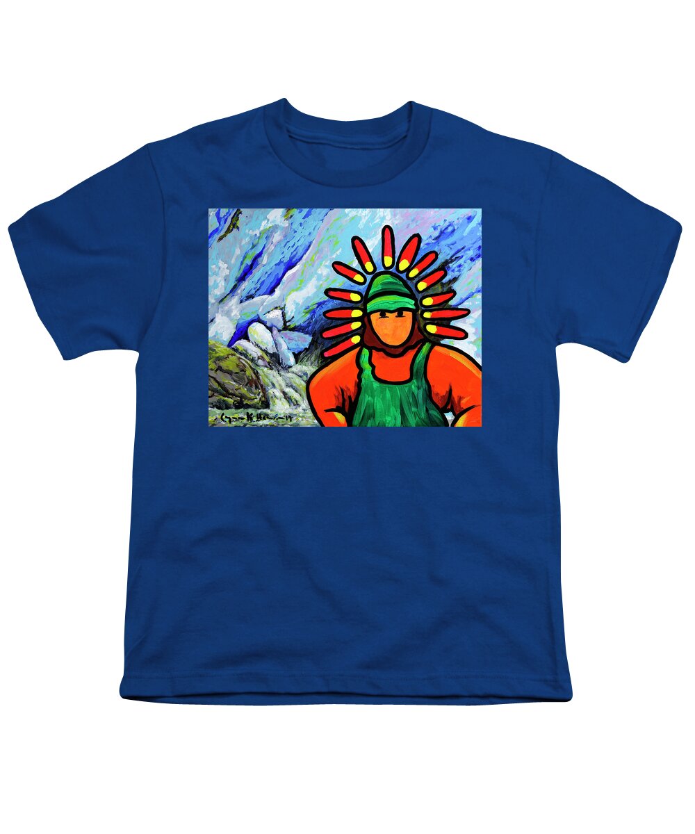 Alaska Youth T-Shirt featuring the painting Protest by Lynn Hansen