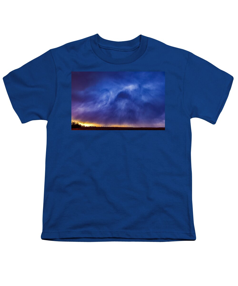 Nebraskasc Youth T-Shirt featuring the photograph A Taste of the First Storms in South Central Nebraska 010 by NebraskaSC
